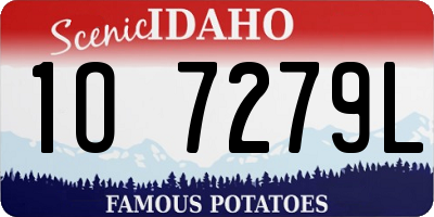ID license plate 1O7279L