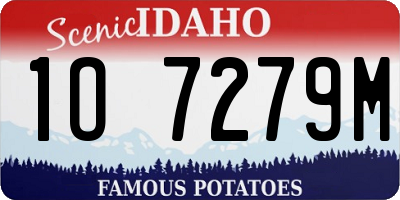 ID license plate 1O7279M