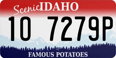 ID license plate 1O7279P