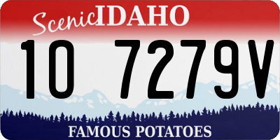 ID license plate 1O7279V