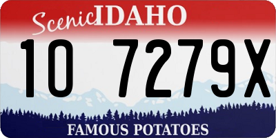 ID license plate 1O7279X