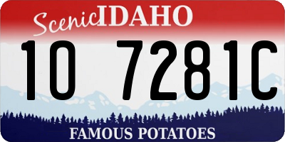 ID license plate 1O7281C
