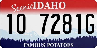 ID license plate 1O7281G