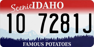ID license plate 1O7281J
