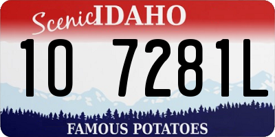 ID license plate 1O7281L