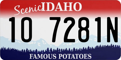 ID license plate 1O7281N