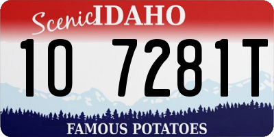 ID license plate 1O7281T