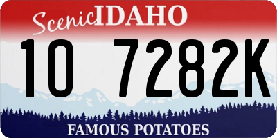 ID license plate 1O7282K