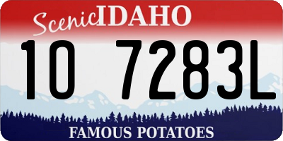 ID license plate 1O7283L