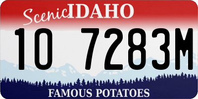 ID license plate 1O7283M
