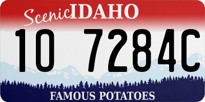 ID license plate 1O7284C