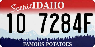 ID license plate 1O7284F