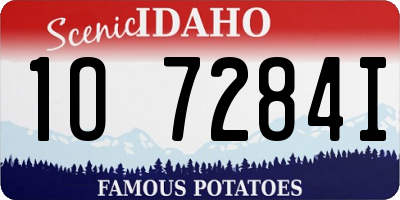 ID license plate 1O7284I