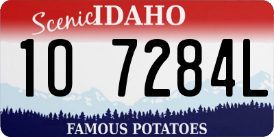 ID license plate 1O7284L