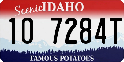 ID license plate 1O7284T