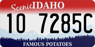 ID license plate 1O7285C