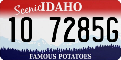 ID license plate 1O7285G