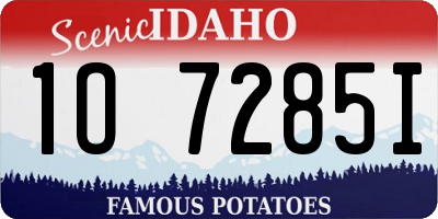 ID license plate 1O7285I