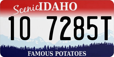 ID license plate 1O7285T