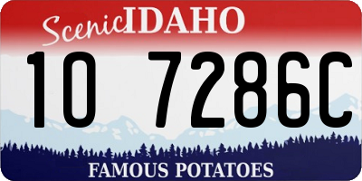 ID license plate 1O7286C