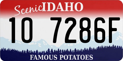 ID license plate 1O7286F