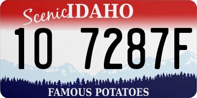 ID license plate 1O7287F