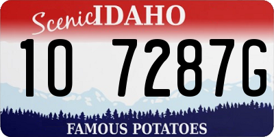 ID license plate 1O7287G