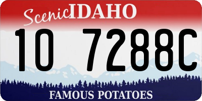 ID license plate 1O7288C