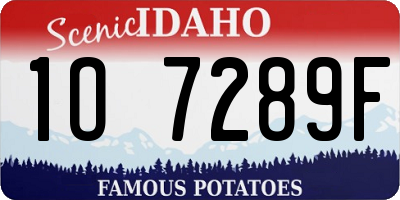 ID license plate 1O7289F