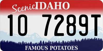 ID license plate 1O7289T