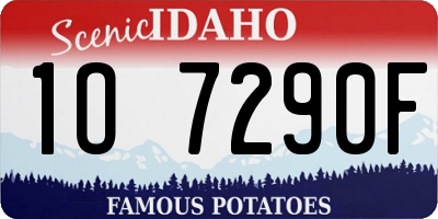 ID license plate 1O7290F