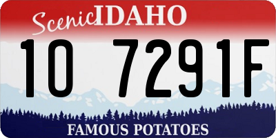 ID license plate 1O7291F