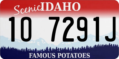 ID license plate 1O7291J