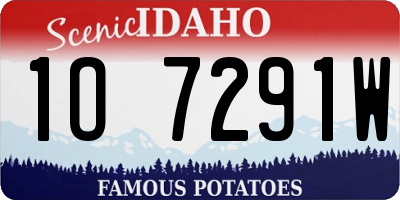 ID license plate 1O7291W