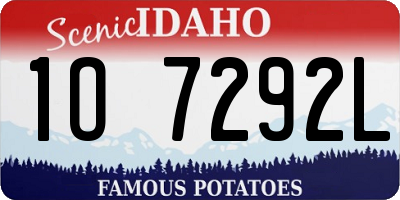 ID license plate 1O7292L