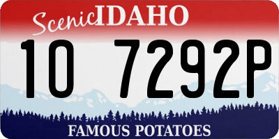 ID license plate 1O7292P