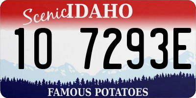 ID license plate 1O7293E