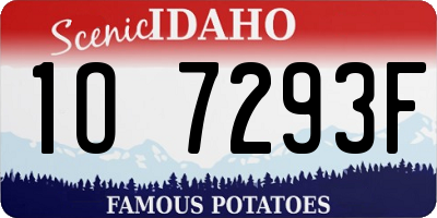 ID license plate 1O7293F