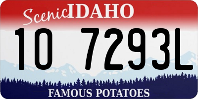 ID license plate 1O7293L