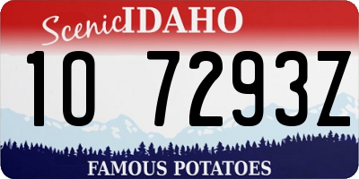 ID license plate 1O7293Z