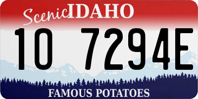 ID license plate 1O7294E