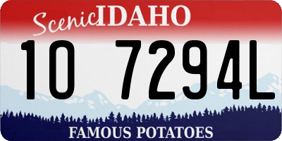 ID license plate 1O7294L