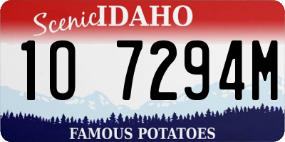 ID license plate 1O7294M