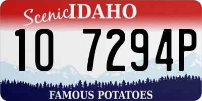 ID license plate 1O7294P