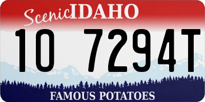 ID license plate 1O7294T