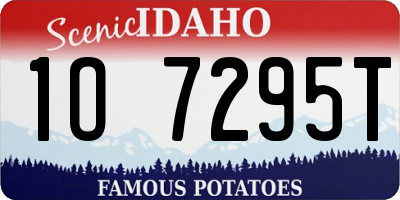 ID license plate 1O7295T