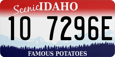 ID license plate 1O7296E