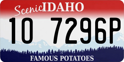ID license plate 1O7296P
