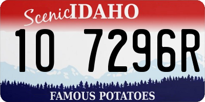ID license plate 1O7296R