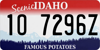 ID license plate 1O7296Z